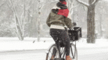 vélo en hiver sur la neige
