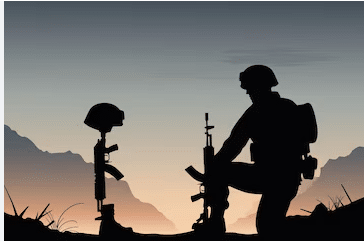 Un soldat se recueille sur la tombe d'un frère d'arme